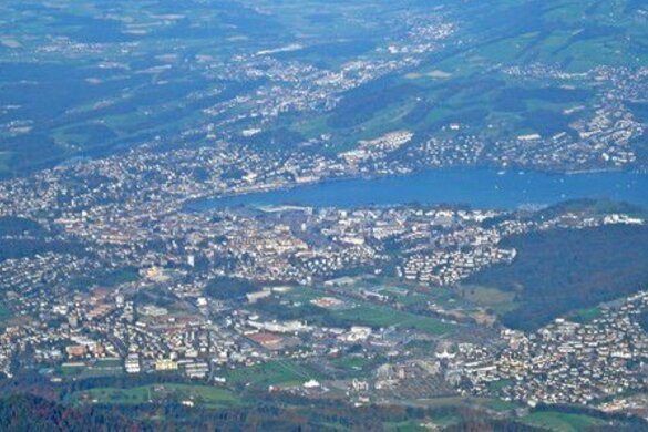 Luftbild des Einzugsgebietes des Pastoralraums Stadt Luzern, Bildquelle: kathluzern.ch